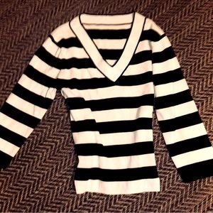Women’s V Neck Stripe Sweater